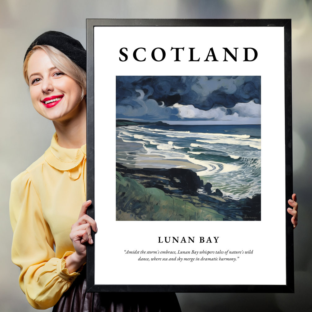 Person holding a poster of Lunan Bay