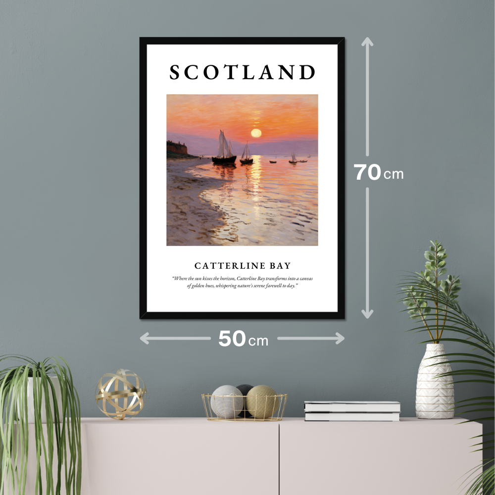 Poster of Catterline Bay hanging on a wall