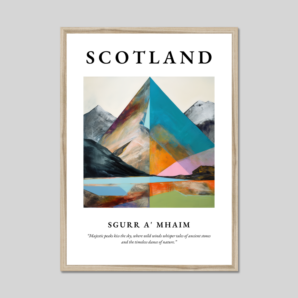 Poster in a natural frame with the word Scotland