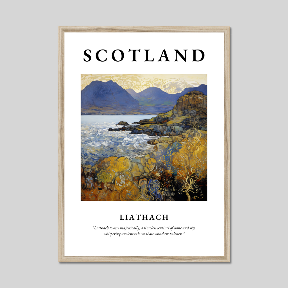 Poster in a natural frame with the word Scotland