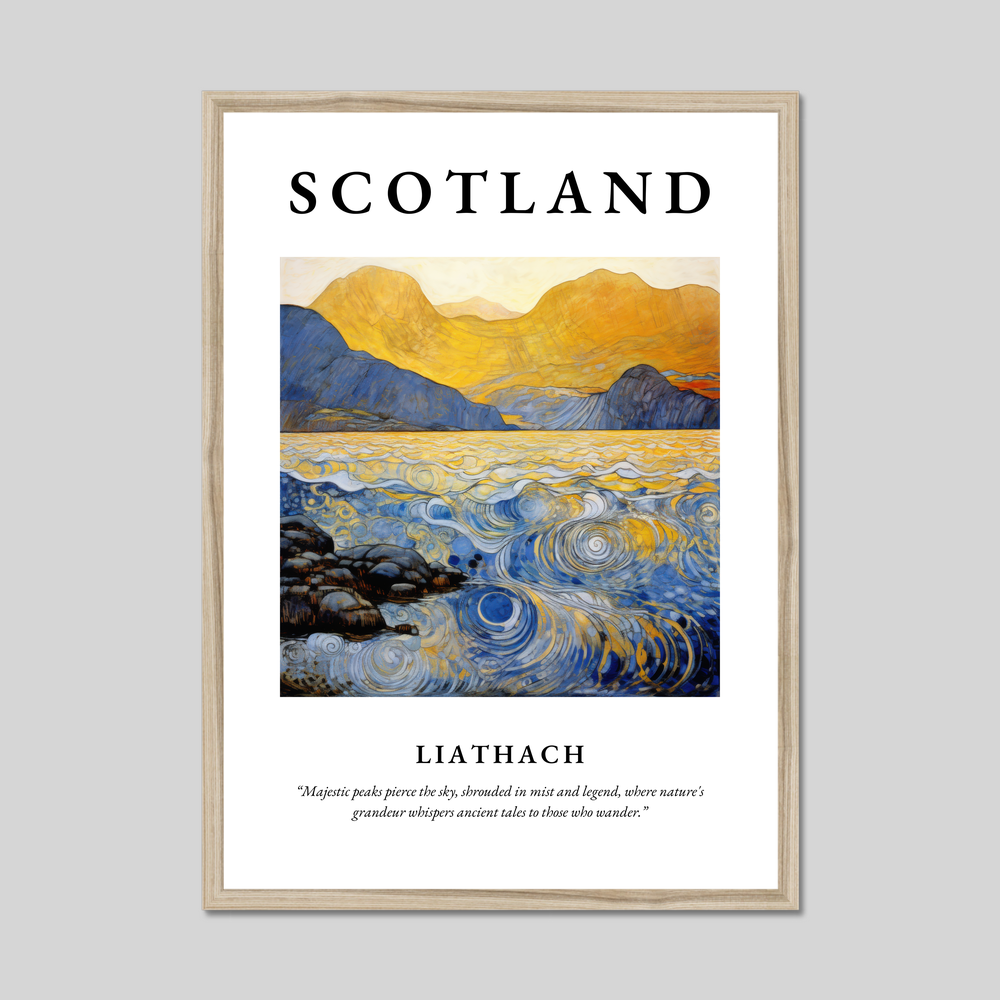 Poster in a natural frame with the word Scotland