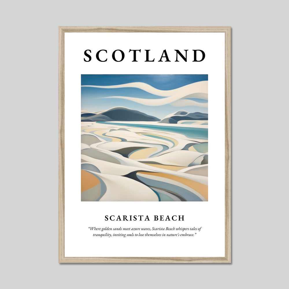 Poster in a natural frame with the word Scotland