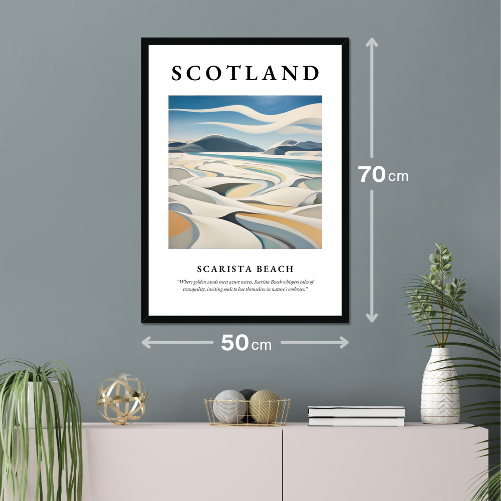 Poster of Scarista Beach hanging on a wall