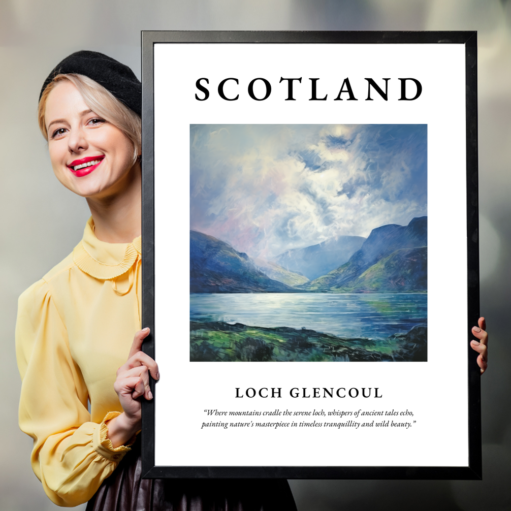 Person holding a poster of Loch Glencoul