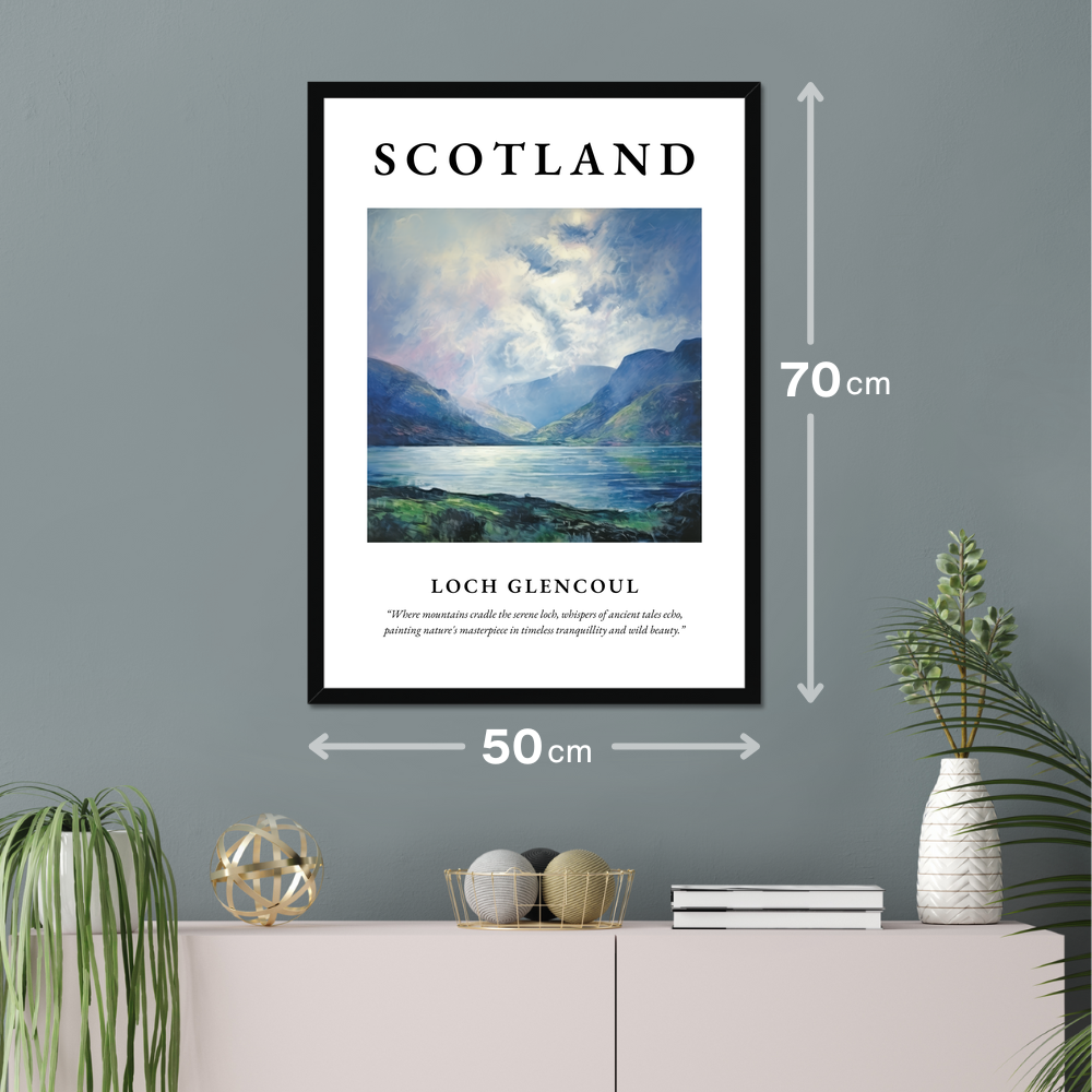 Poster of Loch Glencoul hanging on a wall