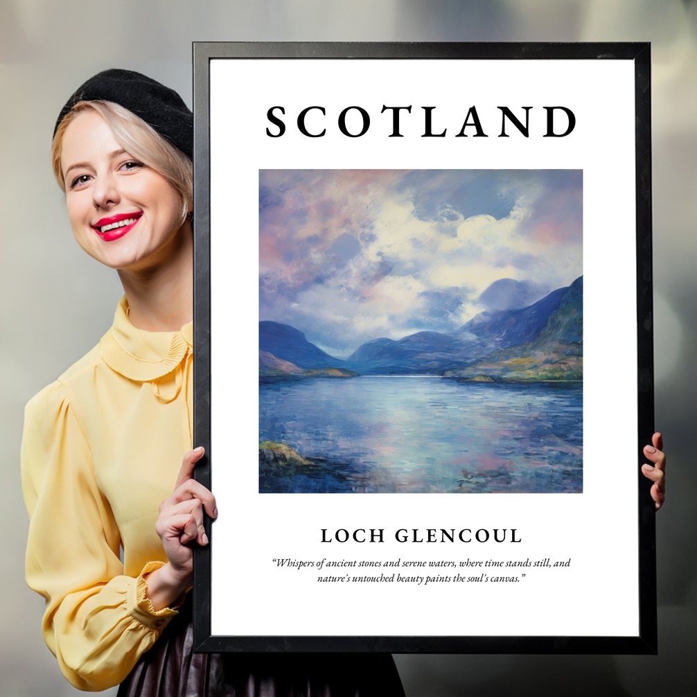 Person holding a poster of Loch Glencoul