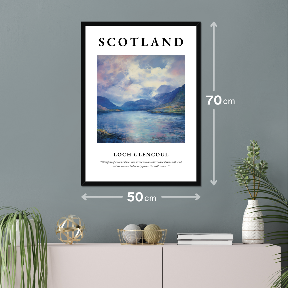 Poster of Loch Glencoul hanging on a wall