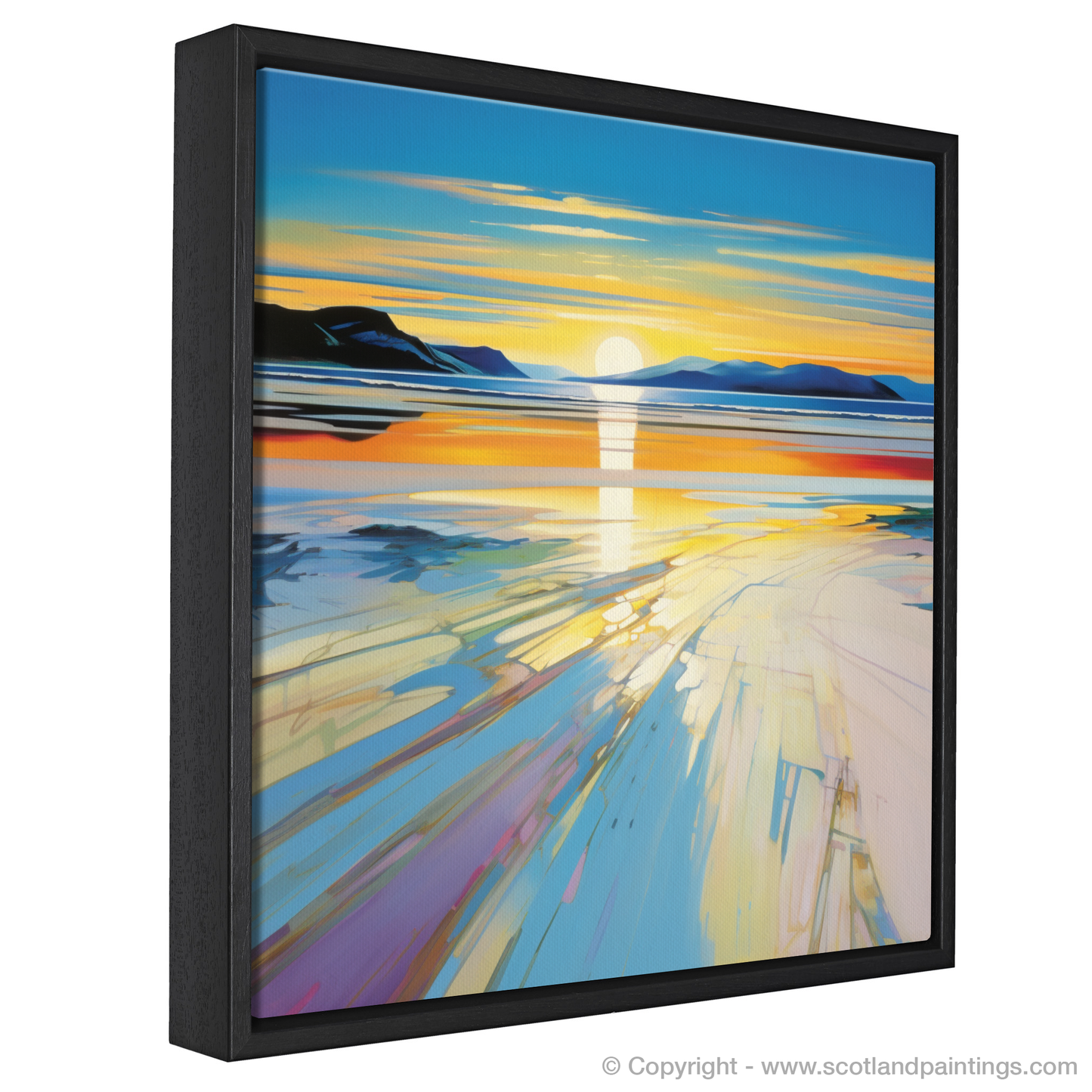 Luskentyre Painting and Art Print. Luskentyre Sands Sunset Bliss in Pop Art Style