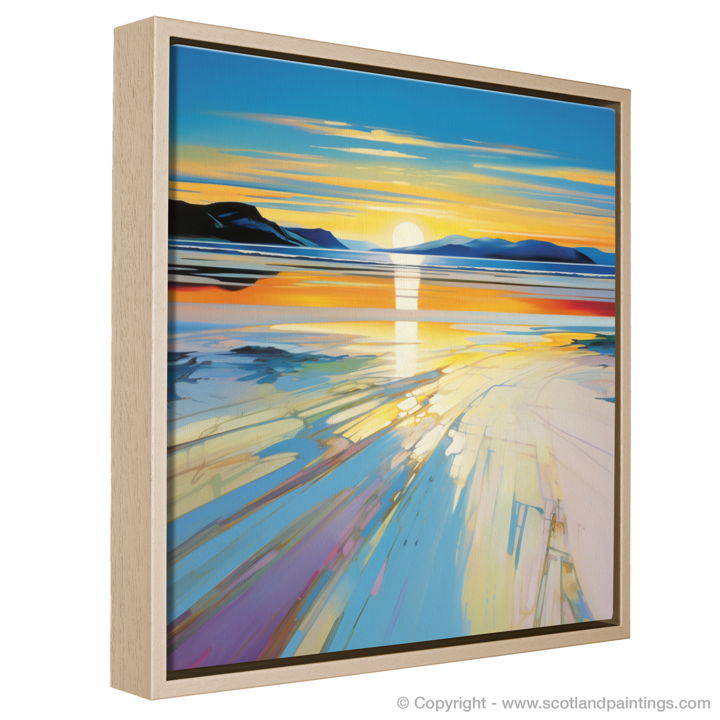 Luskentyre Painting and Art Print. Luskentyre Sands Sunset Bliss in Pop Art Style