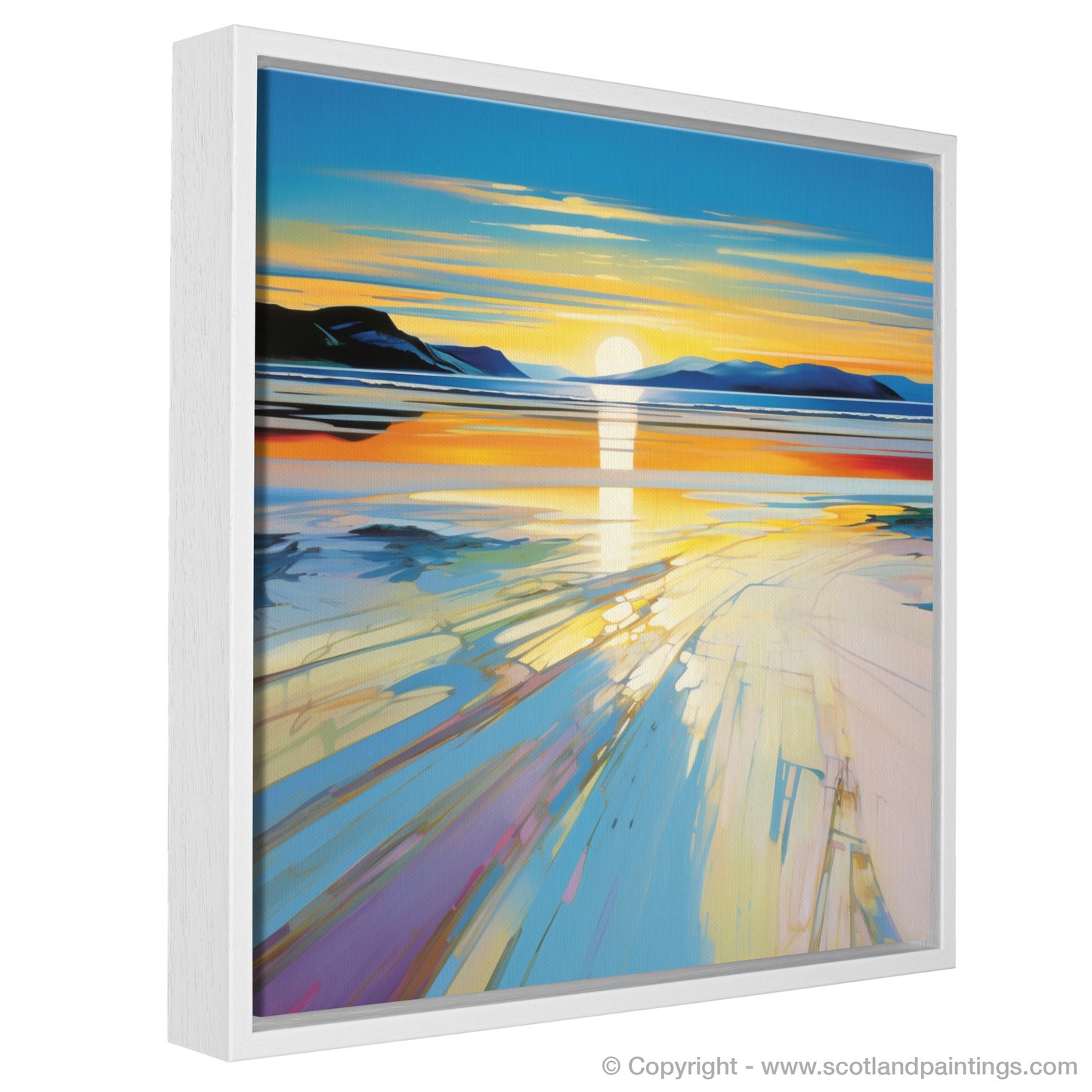 Luskentyre Painting and Art Print. Luskentyre Sands Sunset Bliss in Pop Art Style