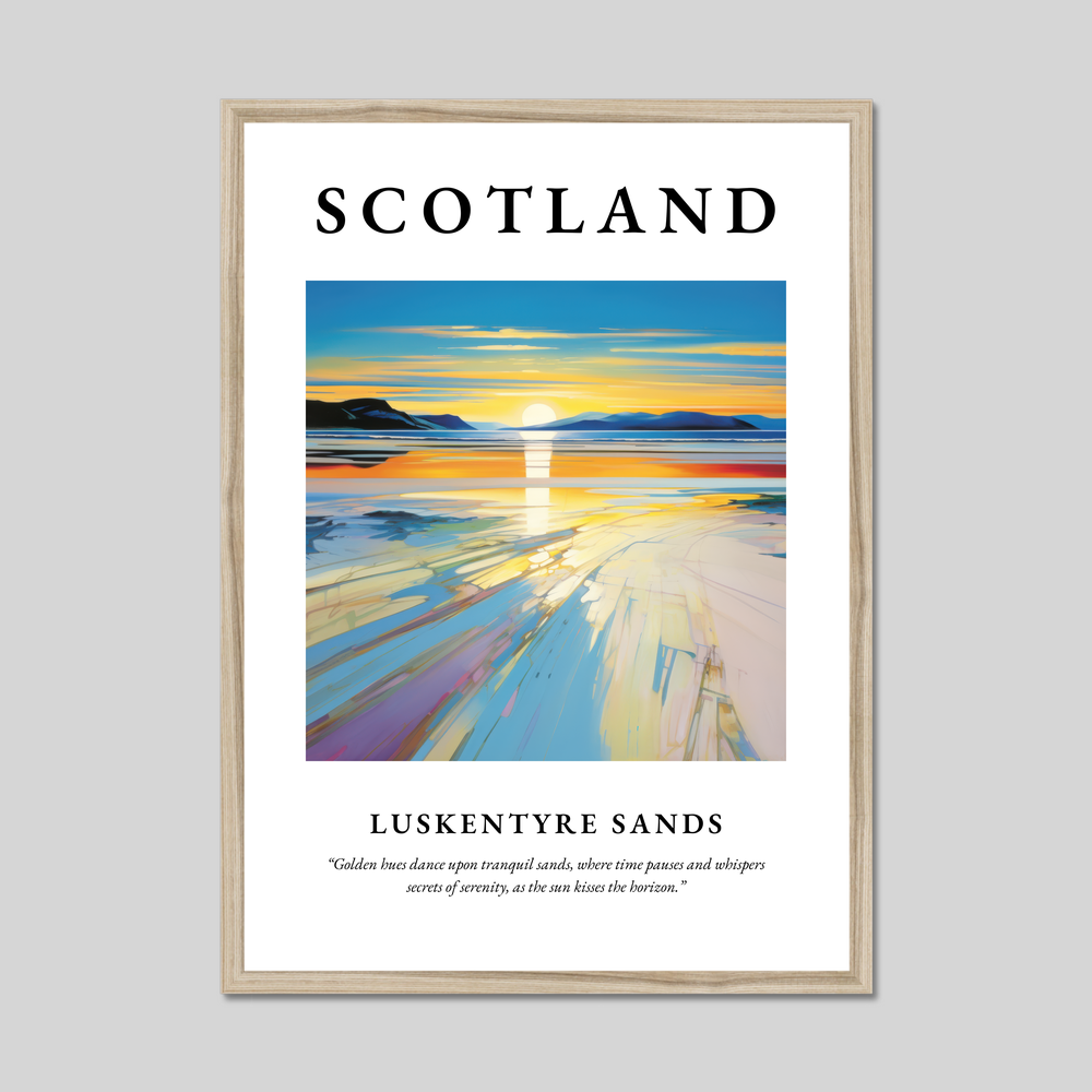 Poster in a natural frame with the word Scotland