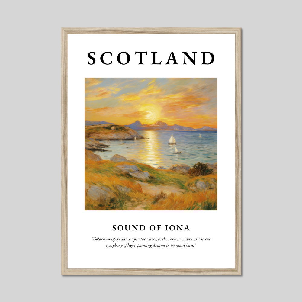 Poster in a natural frame with the word Scotland