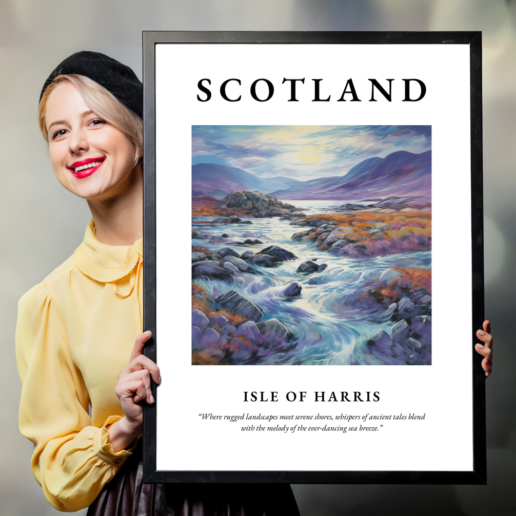 Person holding a poster of Isle of Harris