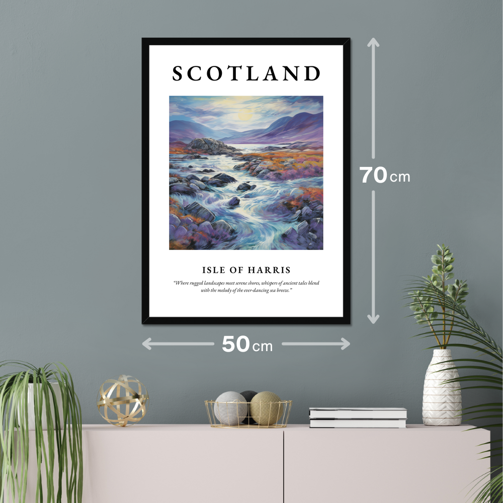 Poster of Isle of Harris hanging on a wall