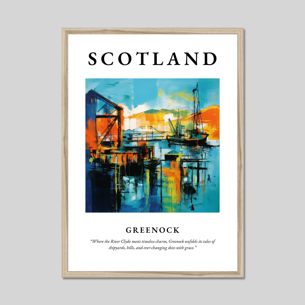 Poster in a natural frame with the word Scotland