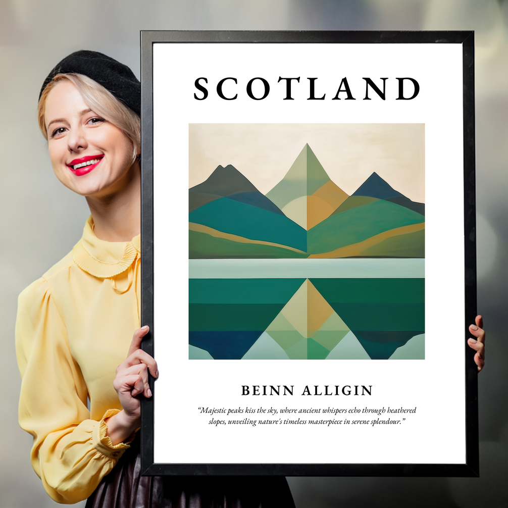 Person holding a poster of Beinn Alligin