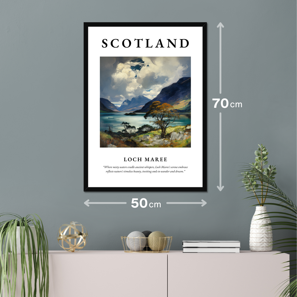 Poster of Loch Maree hanging on a wall