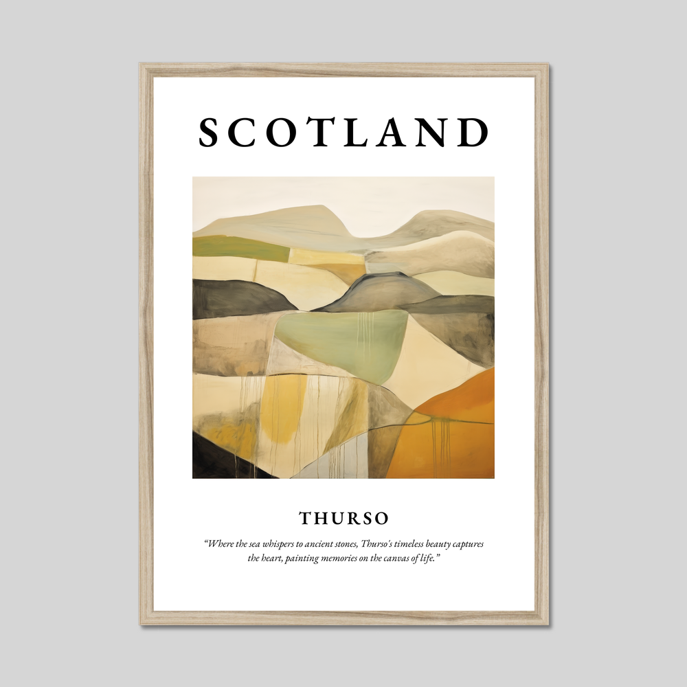 Poster in a natural frame with the word Scotland