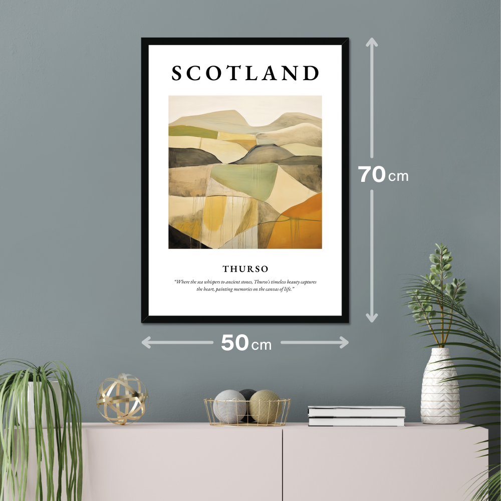 Poster of Thurso hanging on a wall