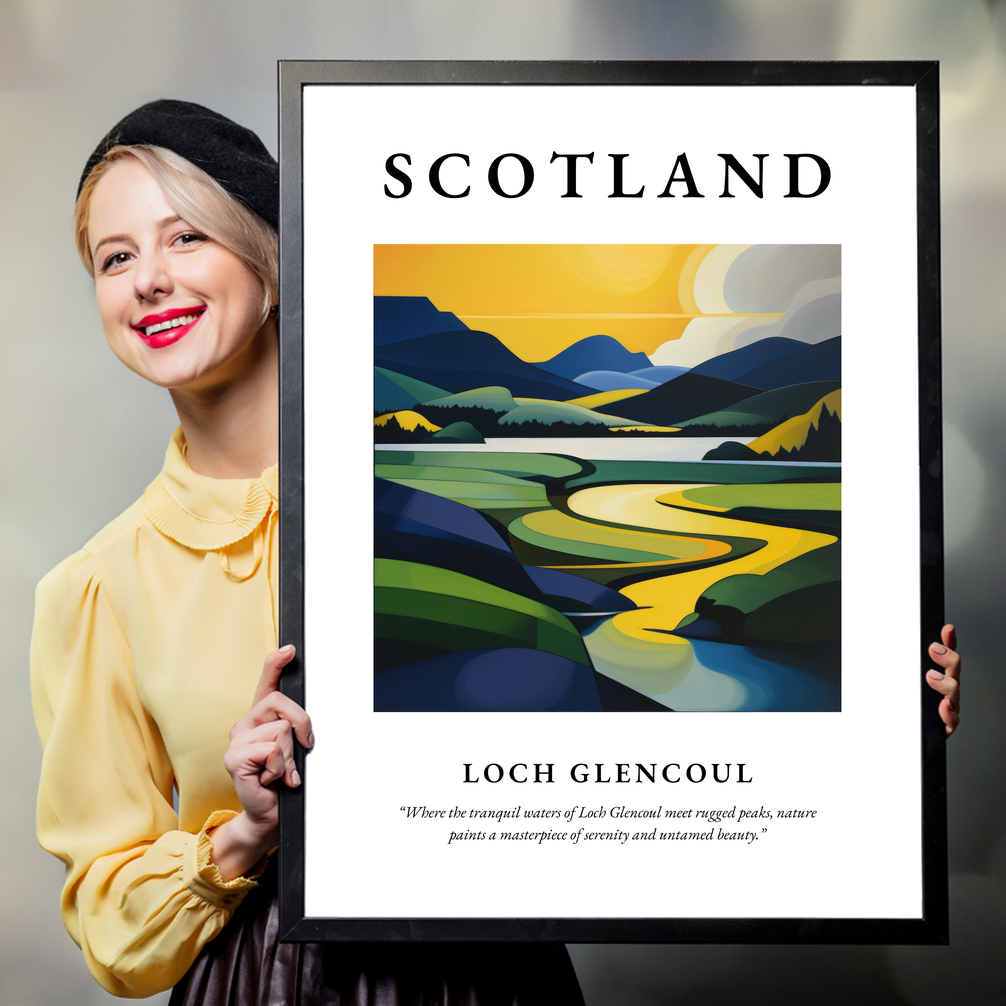 Person holding a poster of Loch Glencoul