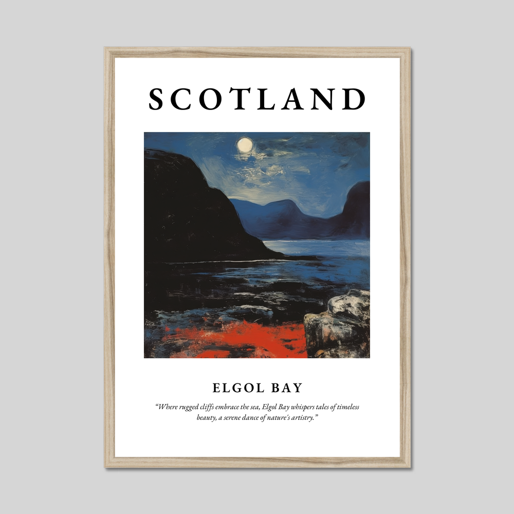 Poster in a natural frame with the word Scotland