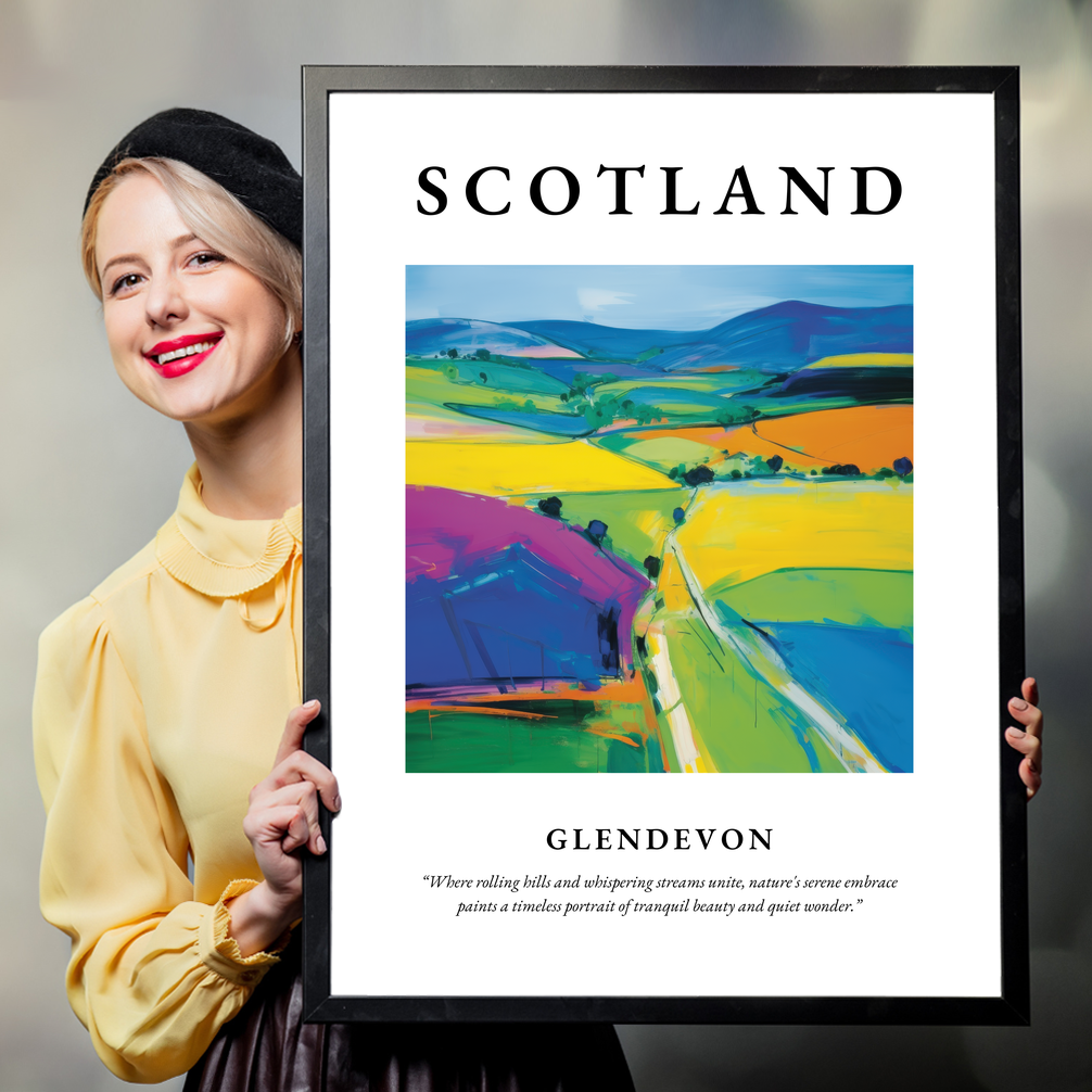 Person holding a poster of Glendevon