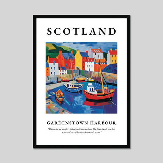 Poster of Gardenstown Harbour, Scotland.