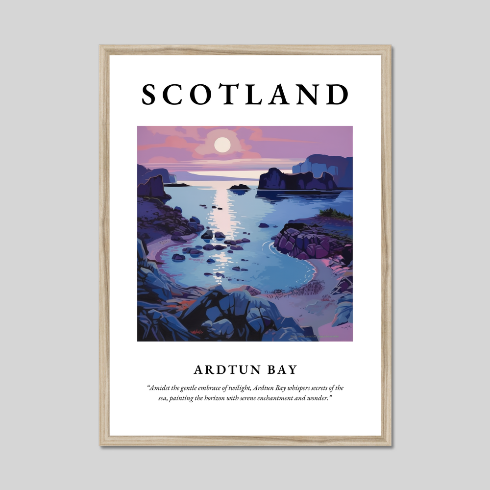 Poster in a natural frame with the word Scotland