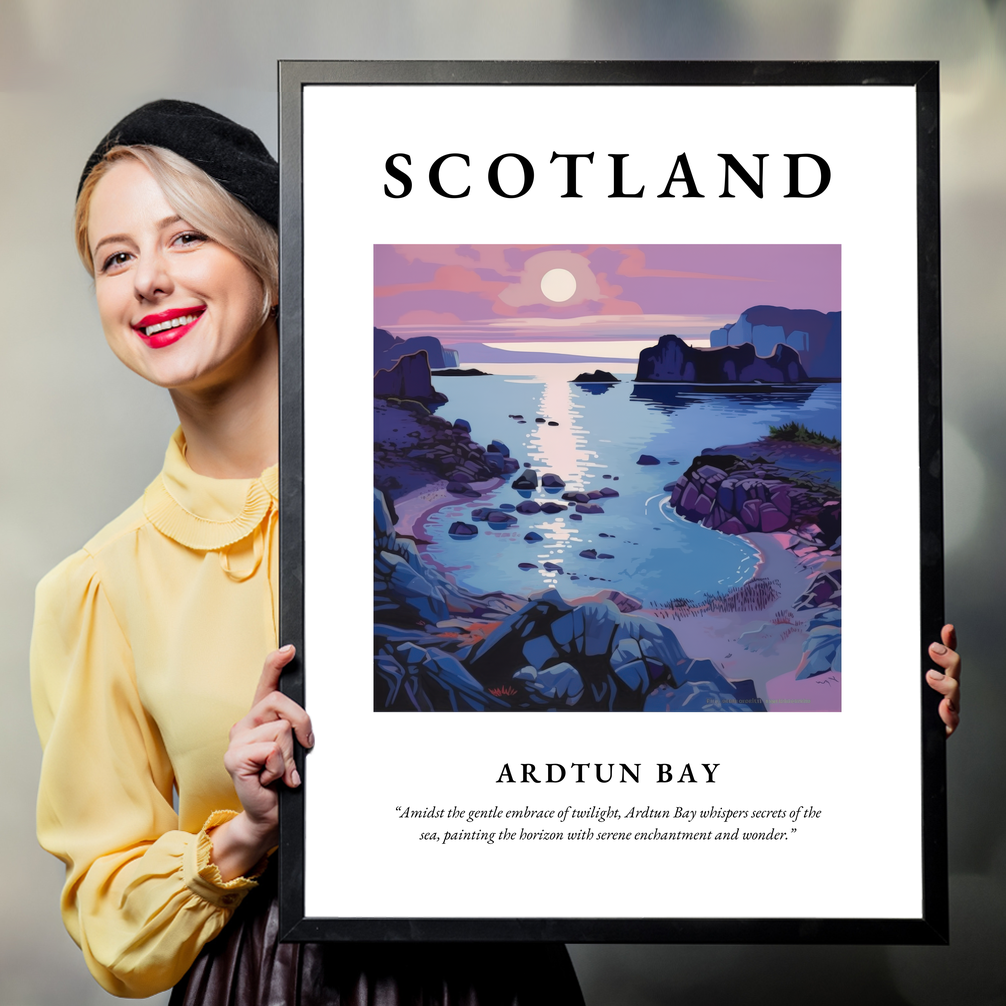 Person holding a poster of Ardtun Bay