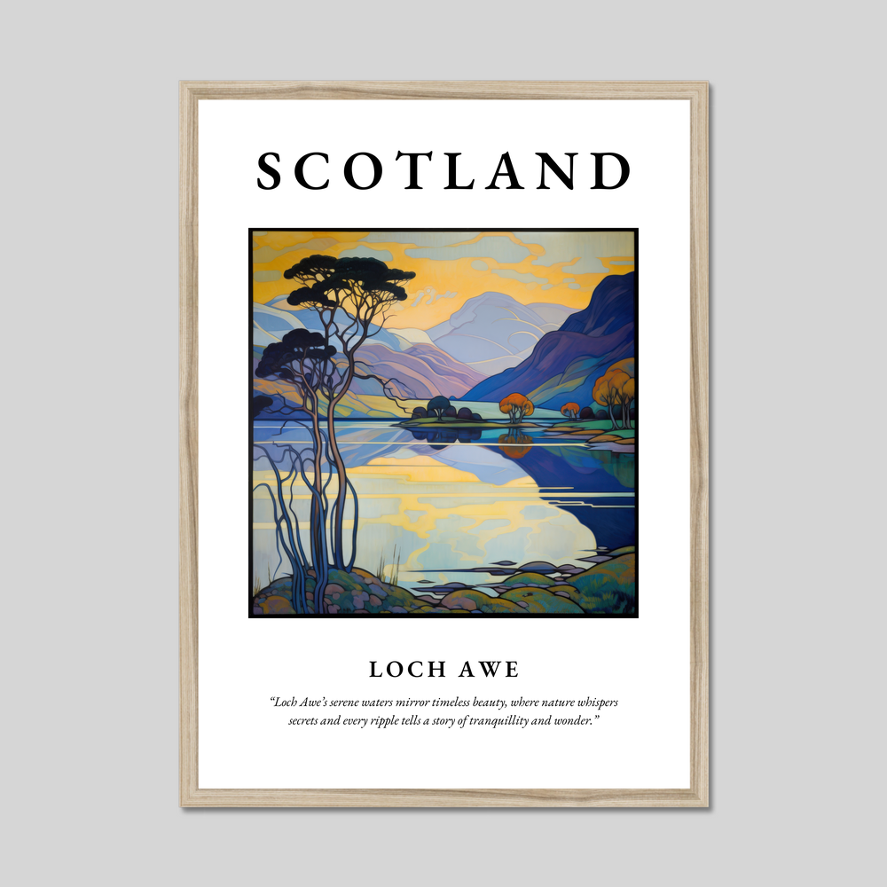 Poster in a natural frame with the word Scotland