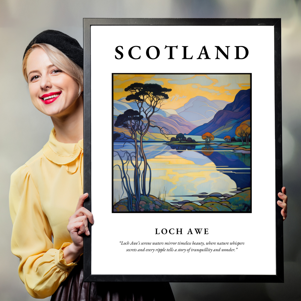 Person holding a poster of Loch Awe