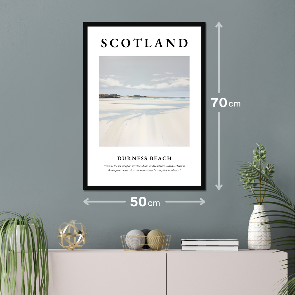 Poster of Durness Beach hanging on a wall