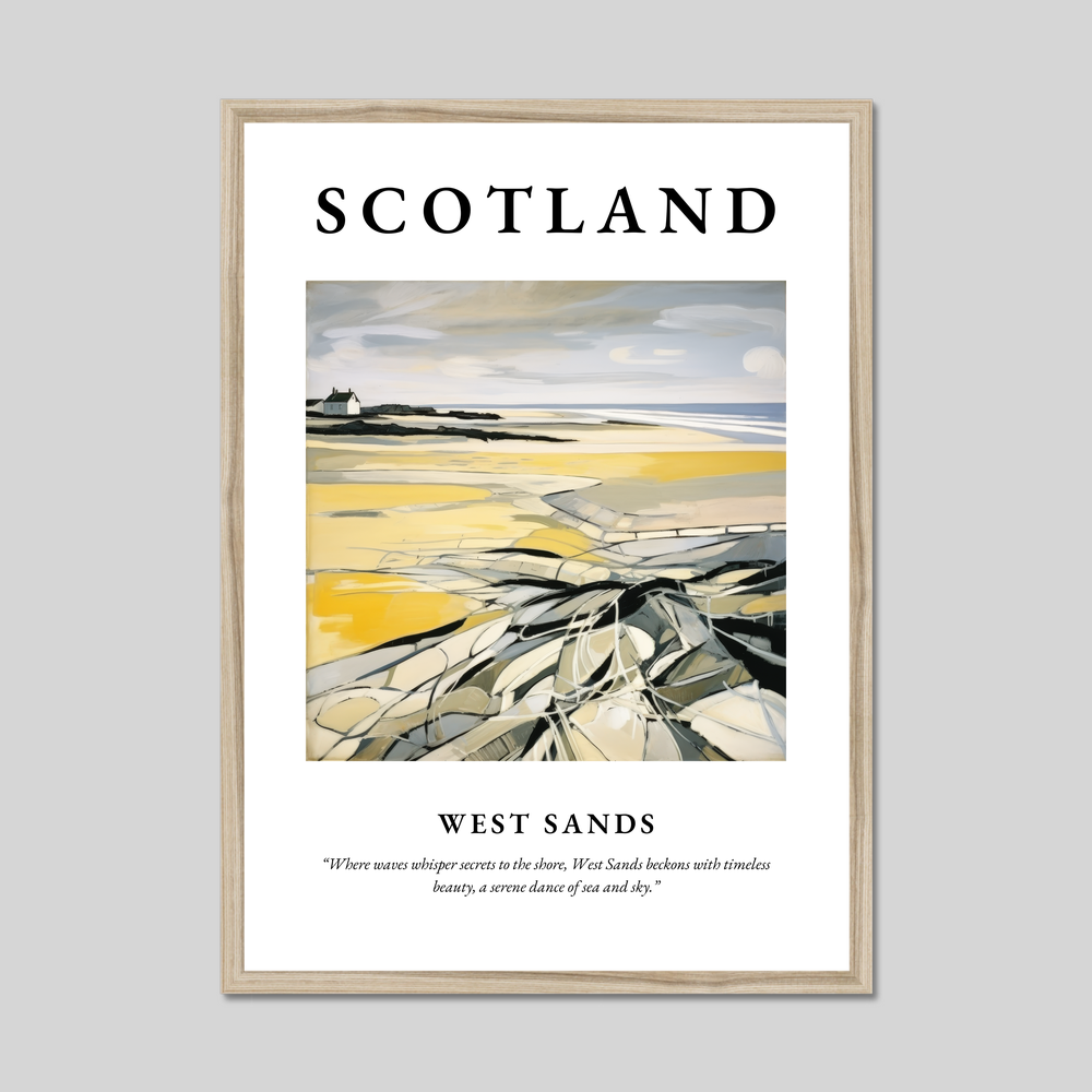 Poster in a natural frame with the word Scotland