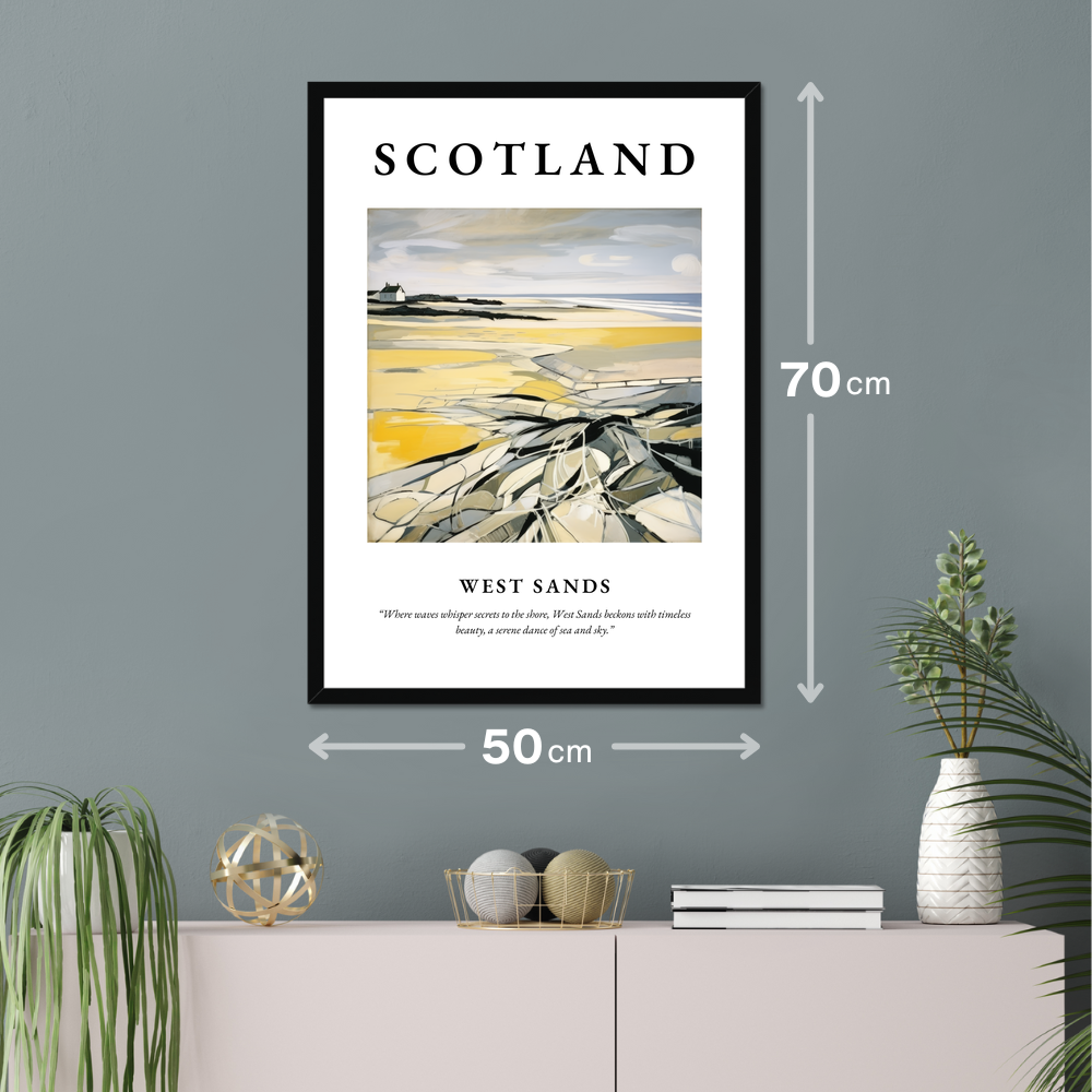 Poster of West Sands hanging on a wall