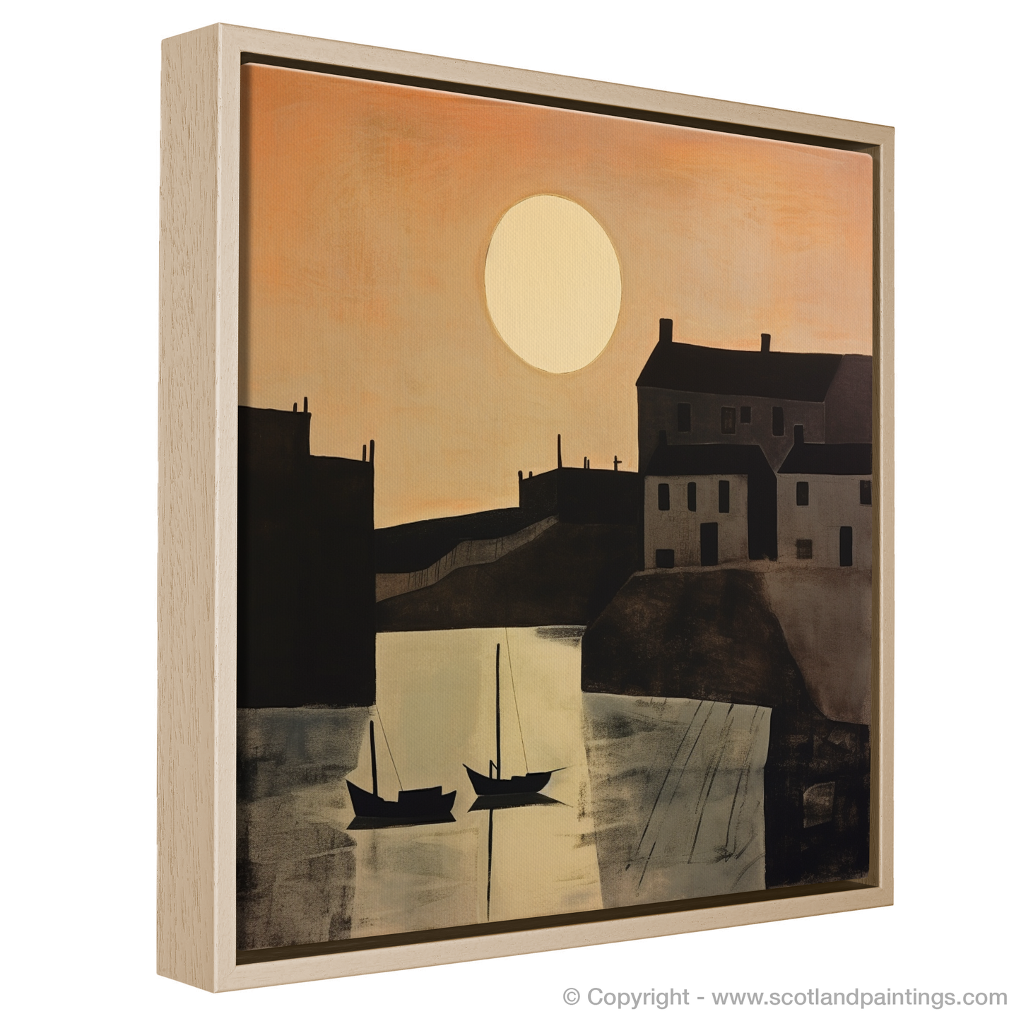 Dusk at Pennan Harbour: Naive Art Captures Coastal Calm