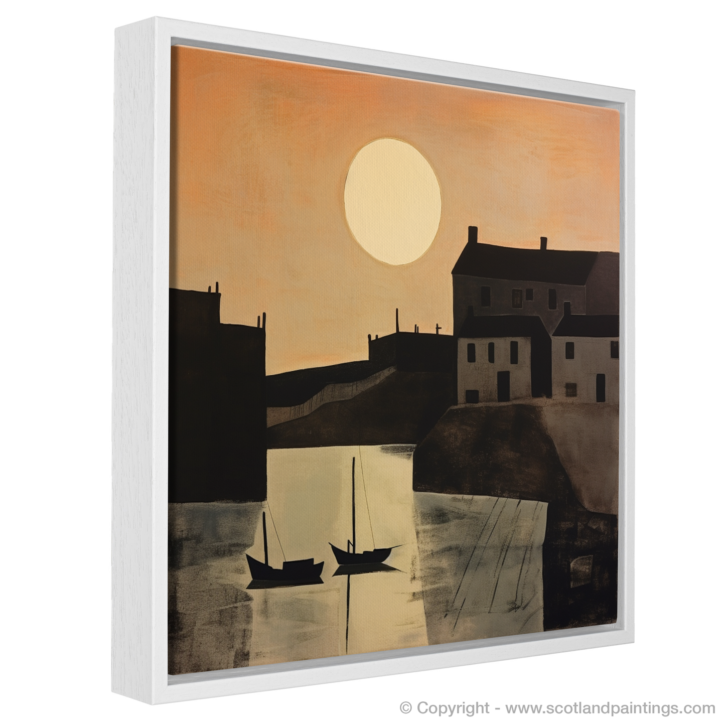 Dusk at Pennan Harbour: Naive Art Captures Coastal Calm