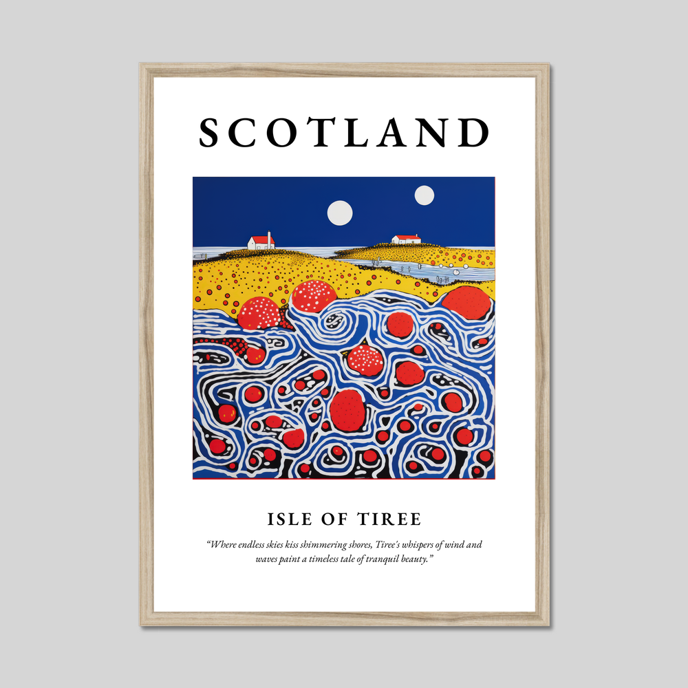 Poster in a natural frame with the word Scotland