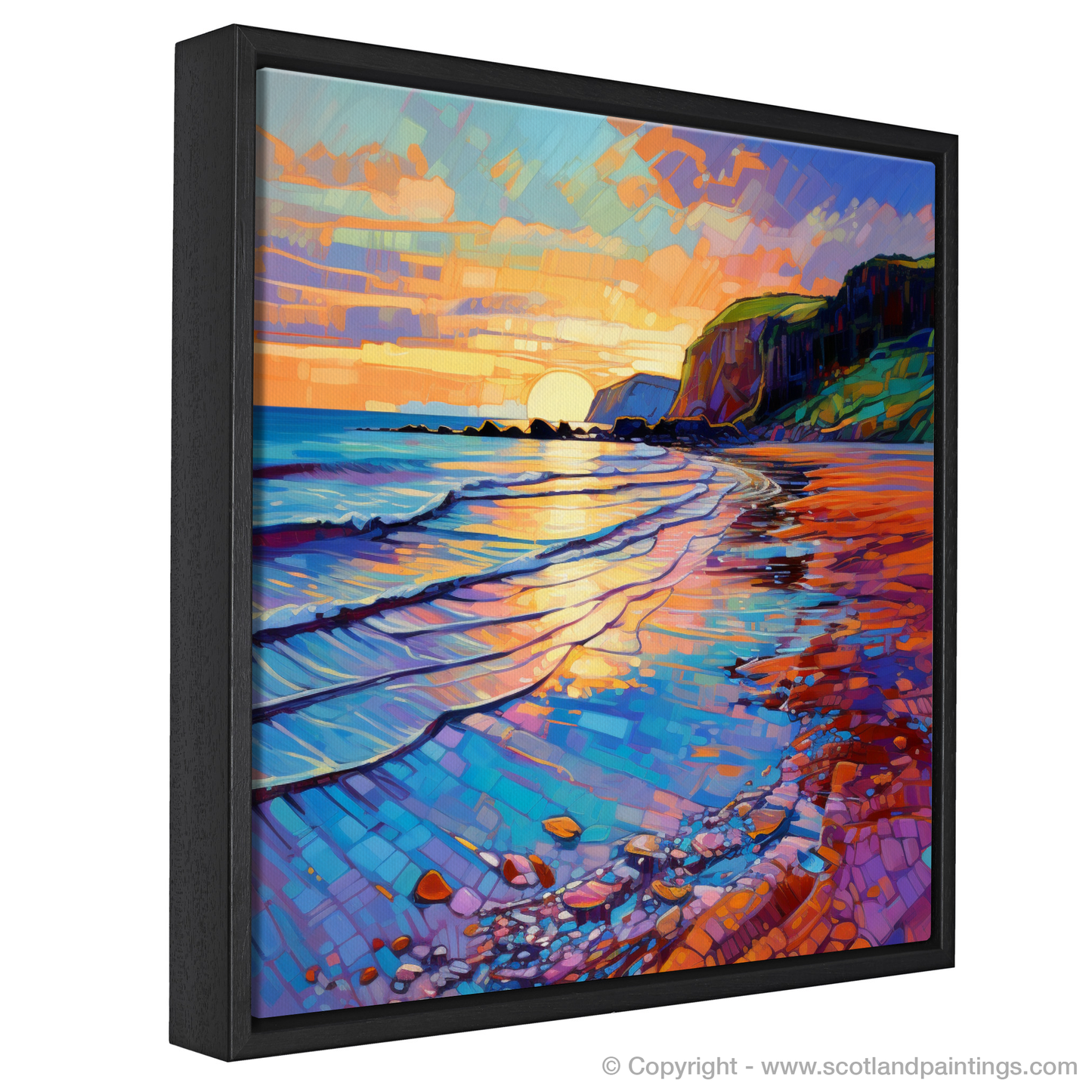 Catterline Bay Sunset: A Modern Impressionist Ode to Scottish Coves