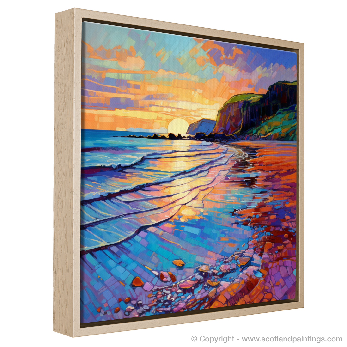 Catterline Bay Sunset: A Modern Impressionist Ode to Scottish Coves