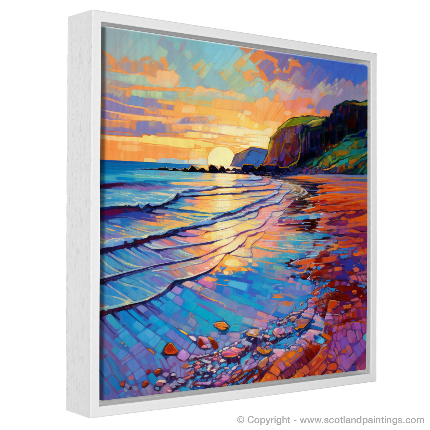 Catterline Bay Sunset: A Modern Impressionist Ode to Scottish Coves