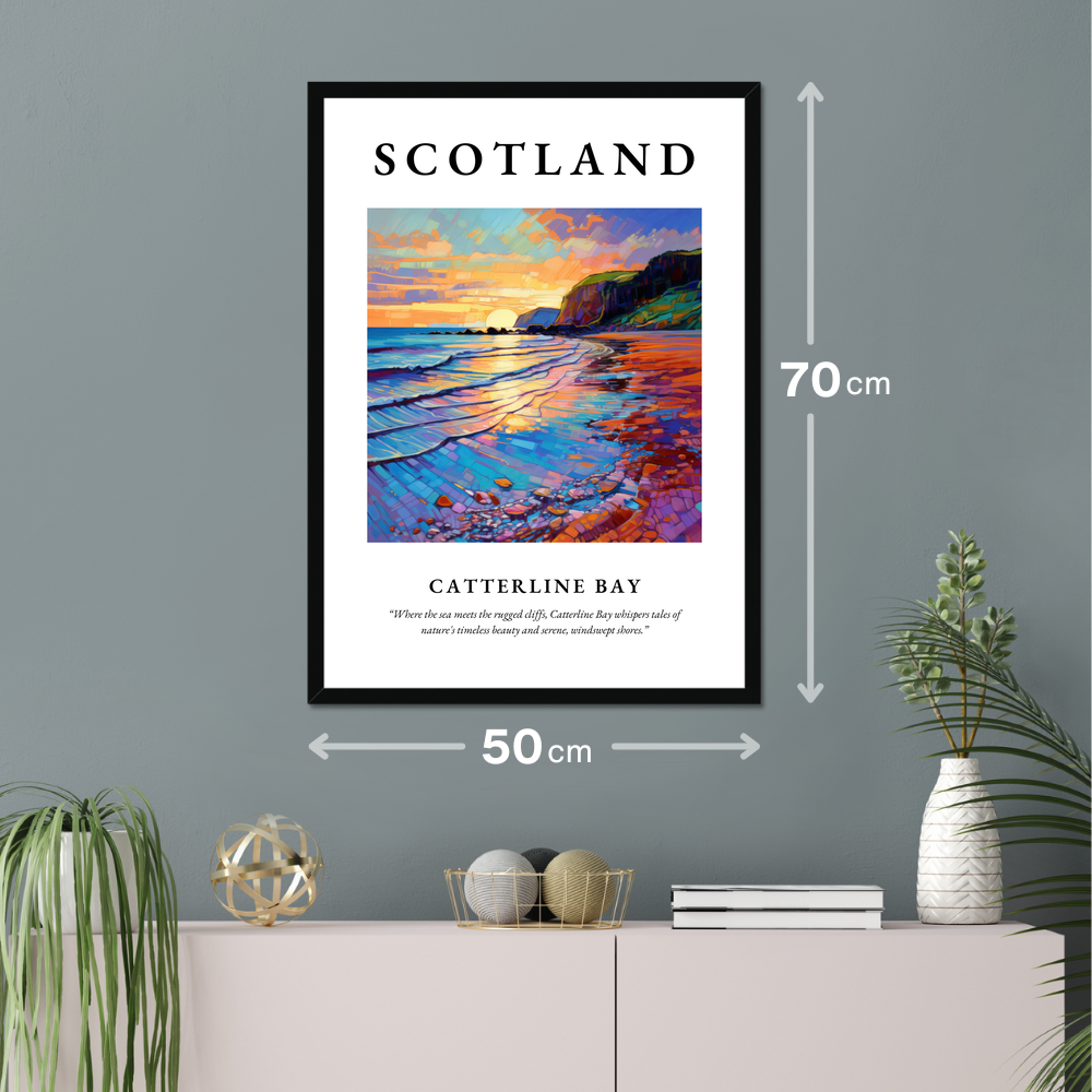 Poster of Catterline Bay hanging on a wall