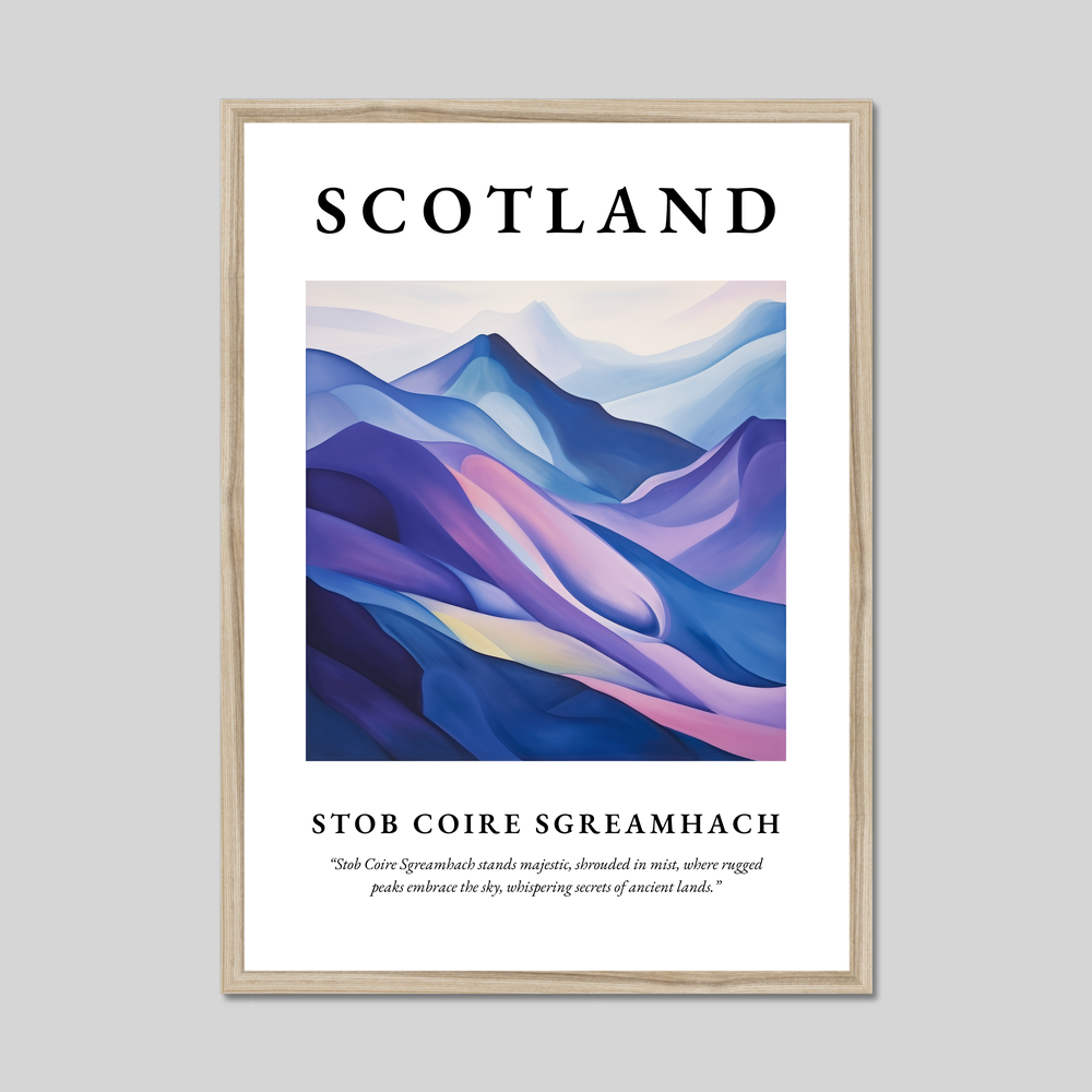 Poster in a natural frame with the word Scotland