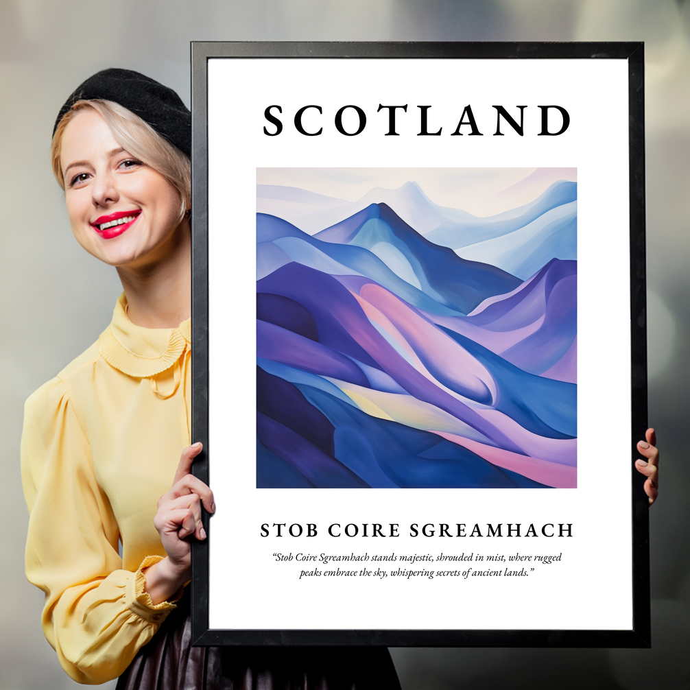 Person holding a poster of Stob Coire Sgreamhach