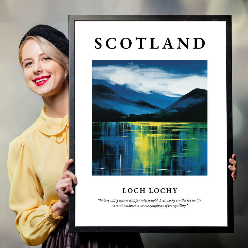 Person holding a poster of Loch Lochy