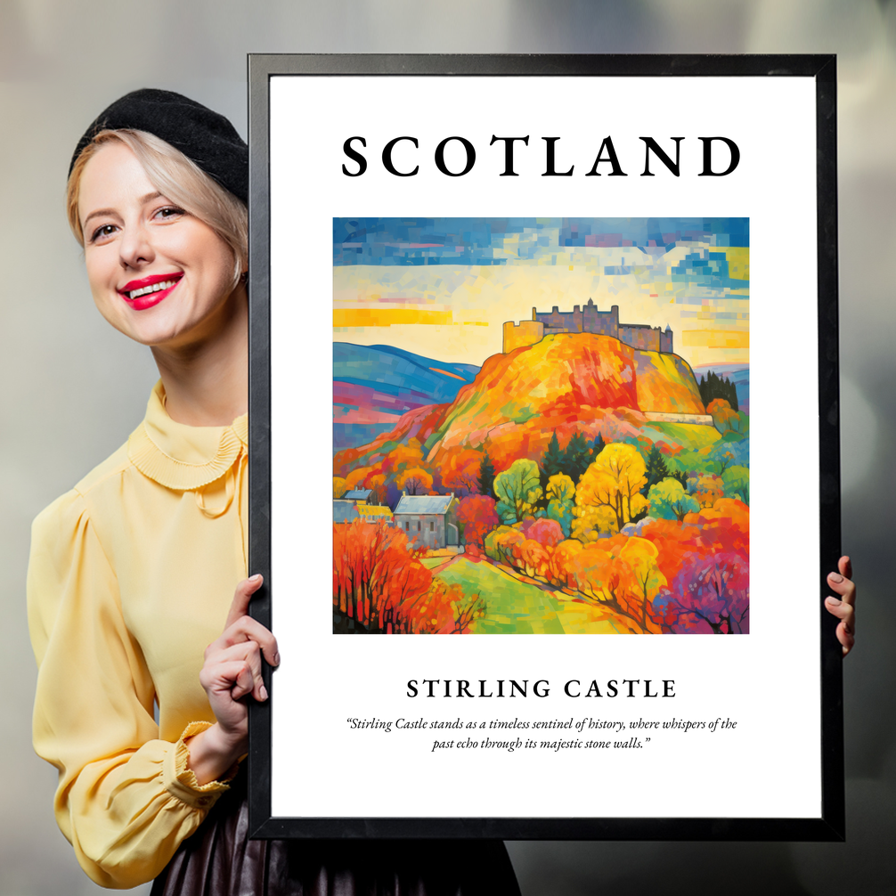 Person holding a poster of Stirling Castle