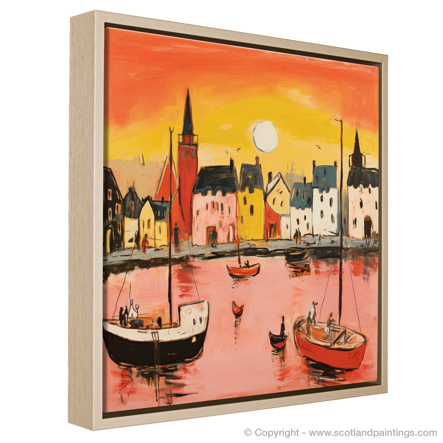 Tobermory Harbour at Golden Hour: An Abstract Expressionist Ode to Scottish Seaside Serenity