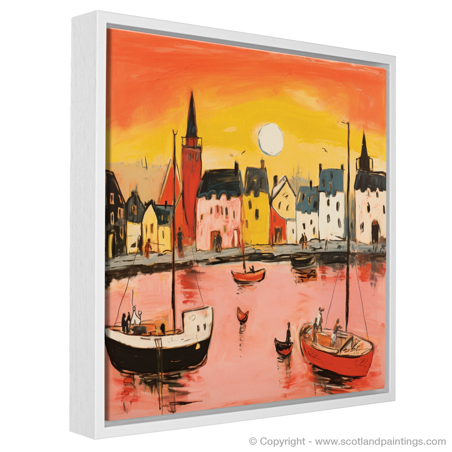 Tobermory Harbour at Golden Hour: An Abstract Expressionist Ode to Scottish Seaside Serenity