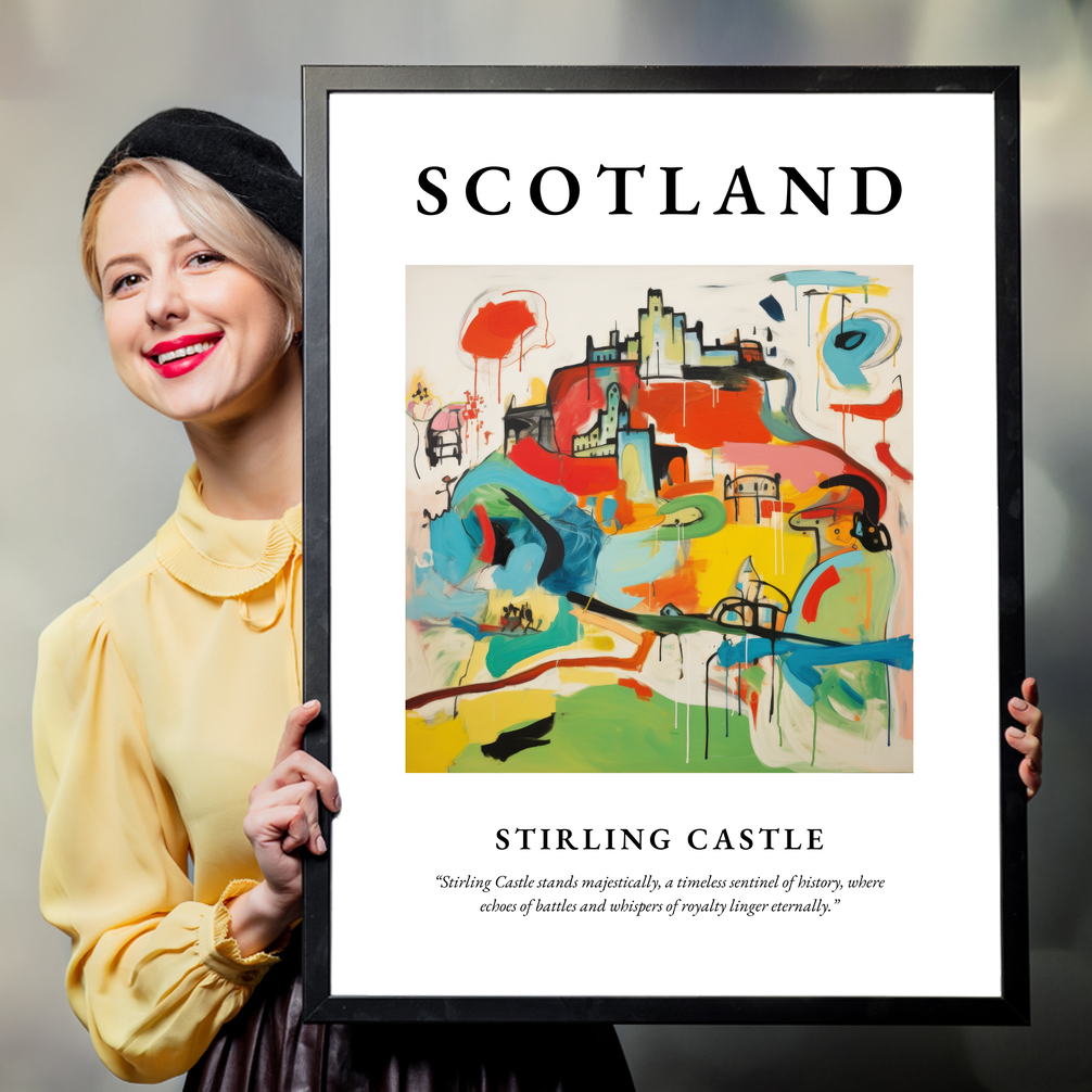 Person holding a poster of Stirling Castle