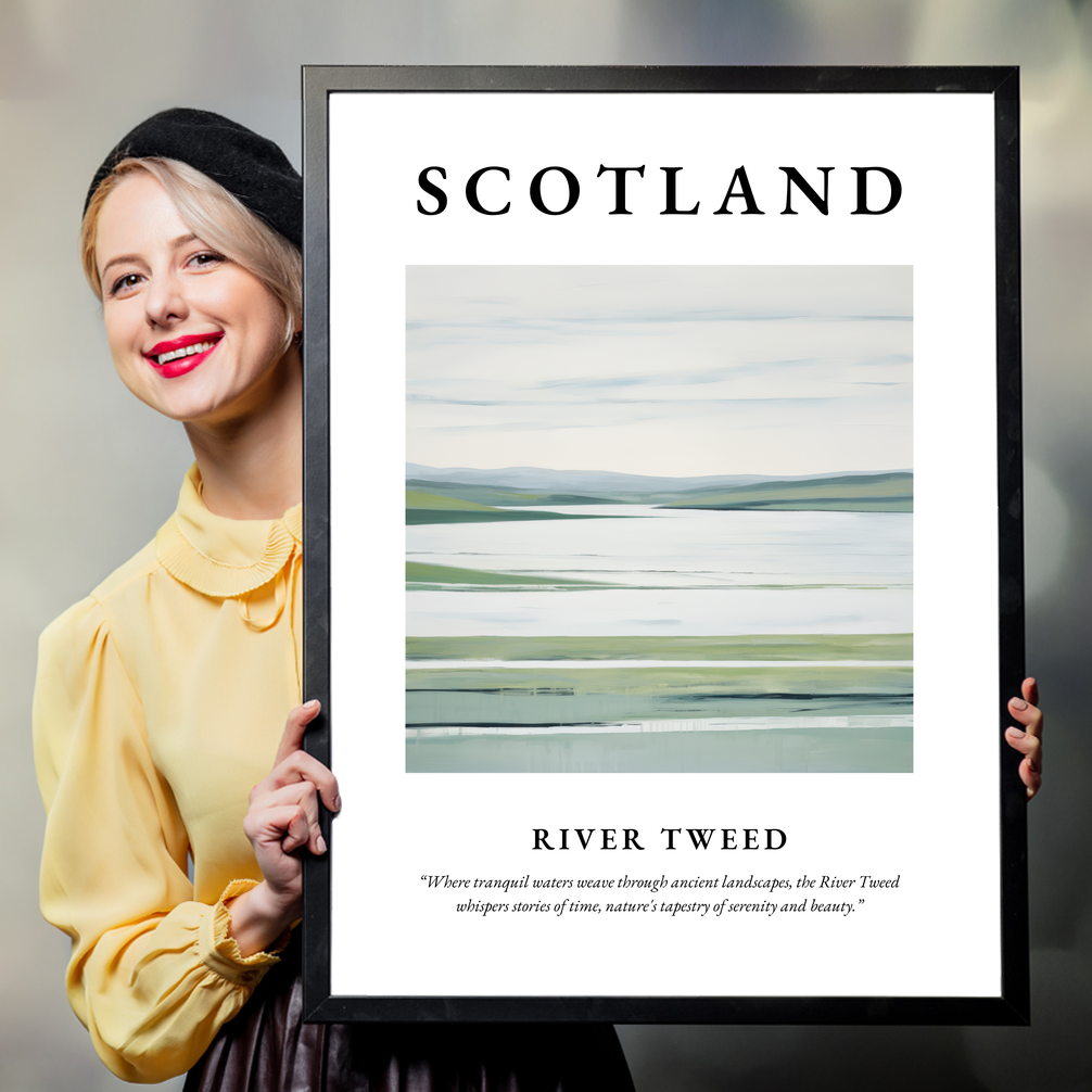 Person holding a poster of River Tweed