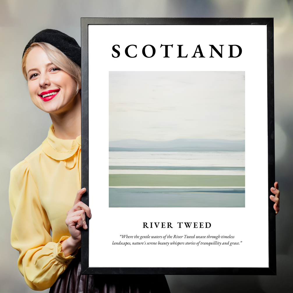 Person holding a poster of River Tweed